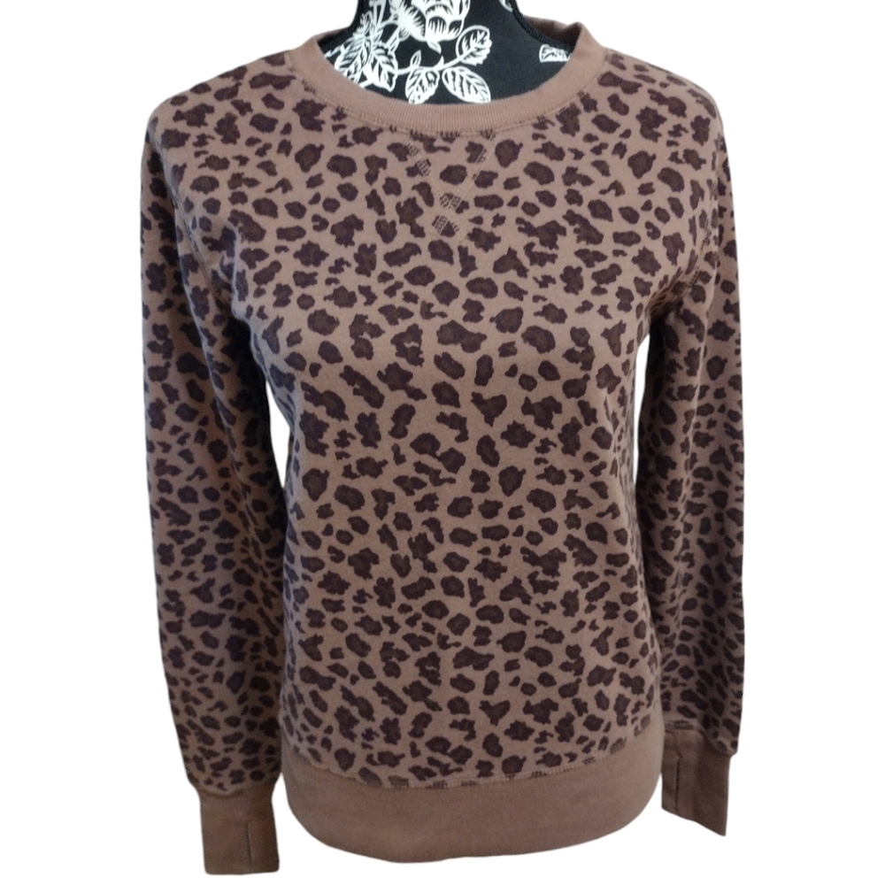 Tek Gear Leopard Print Crewneck Sweatshirt